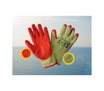 10 Gauge Yellow T/C Red Latex Coated Wrinkle Gloves