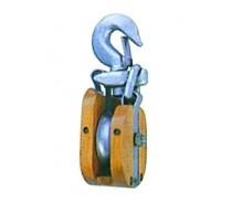 WST038 WOODEN SHELL SNATCH BLOCK WITH HOOK