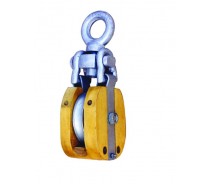 WST041 WOODEN SHELL SNATCH BLOCK WITH EYE SELF-LOCKING