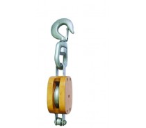 WST054 REGULAR WOOD BLOCK SINGLE SHEAVE WITH SWIVEL HOOK