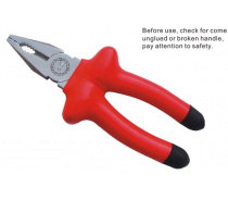 C combination pliers with red insulated handle