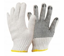 7G/10G cotton knitted gloves palm PVC dotted working gloves