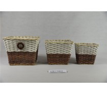 All Shape of Handmade Wood Chip Basket (Set of Three)