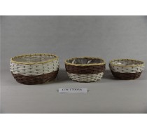 All Shape of Handmade Wood Chip Basket (Set of Three)