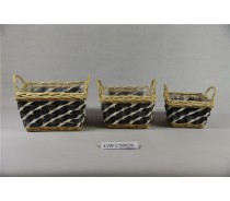 All Shape of Handmade Wood Chip Basket (Set of Three)