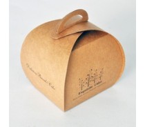 kraft paper dessert paper box with handle
