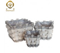 flower/plant Square wooden handmade basket
