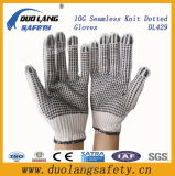 Black PVC Dotted Cotton Knitted Industrial Hand Safety Work Gloves