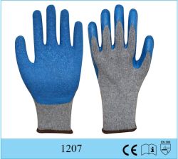 Cheap Wholesale Price Latex Coated Cotton Glove 10 Gauge Crinkle Finished