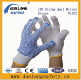 2017 High Quality Natural White Single Side PVC Dotted Cotton Working Gloves