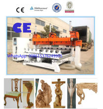 Multi Heads 5 Axis Rotary Simultaneous CNC Wood Carving Router Machine