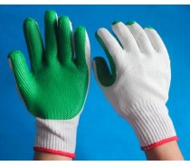 cotton gloves with rubber coated green
