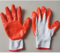 Poly cotton knitted gloves with latex coated work gloves