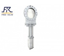 Pneumatic unidirectional knife gate valve