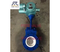 Electric ceramic lined knife gate valve