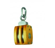 WST138 JIS SHIP'S WOODEN BLOCK DOUBLE WITH LINK