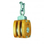 WST141 JIS SHIP'S WOODEN BLOCK DOUBLE WITH SHACKLE