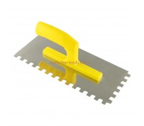 Plastering trowel with plastic handle