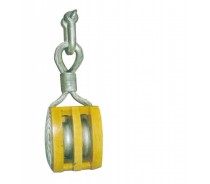 WST144 NYLON ROPE WOODEN BLOCK DOUBLE WHEEL