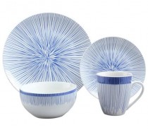 16PCS Fine Porcelain Dinner Set with Blue Line