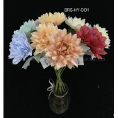 Colorful Artificial Flower Single Dehlia Stem Fake Silk