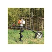 Hand-held auger folding type auger single wheel ground drill