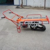 Motor barrow with single pedrail cart