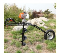 Hand-held folding type auger single wheel ground drill