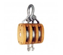Regular wood block*triple with shackle