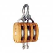 Regular wood block*triple with shackle