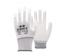 13 gauge polyester knitted PU coated on palm gloves