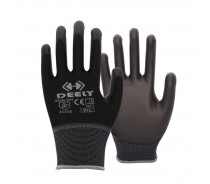 13 gauge polyester knitted PU coated on palm gloves