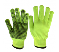100% Green Polyester Single Beaded Gloves