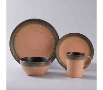 Reactive Embossed Ceramic Dinnerware Set