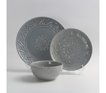 New design exquisite emboss stoneware ceramic dinnerware