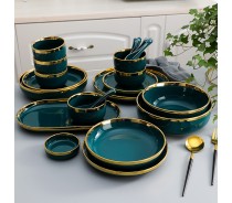 Nordic Green Ceramic Dinnerware Set