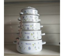 Wholesale 5 pcs enamel casserole set