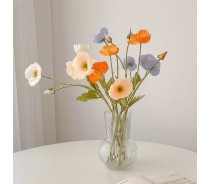 Artificial Silk Poppy Flower Home Table Center Decoration
