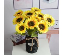 New Design Silk Yellow Sunflower Bouquet