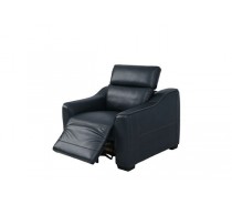 Dark Blue Leather Recliner