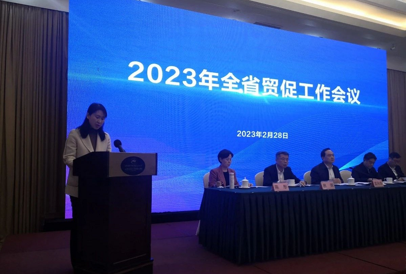 Linyi ccpit trade promotion work in the whole province as a typical speech at the meeting