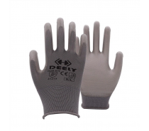 Grey Polyester PU Palm Coated Gloves