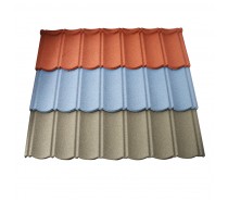 Stone coted metal roof tile